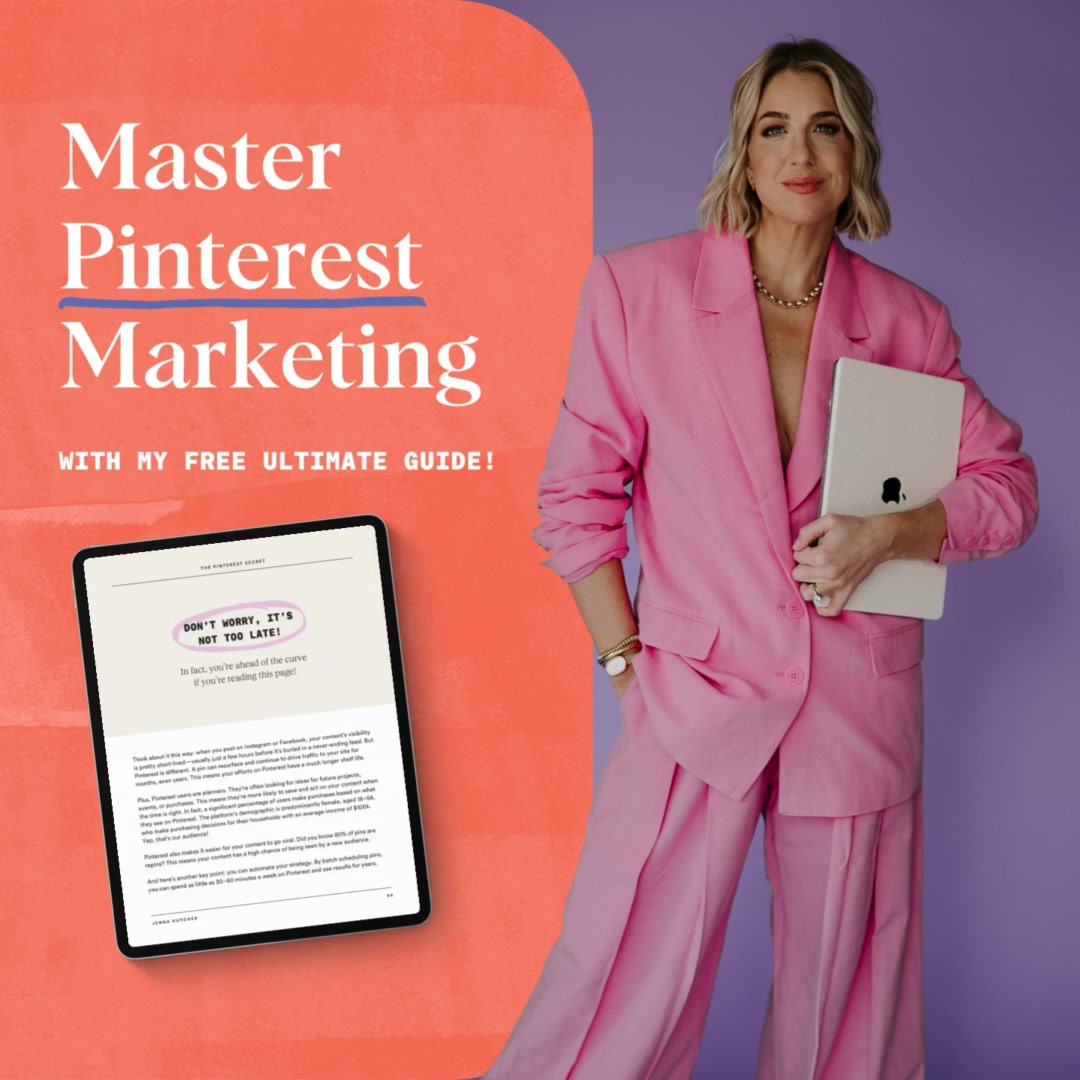 Jenna Kutcher Facebook ad: Discover the Secrets to Pinterest Success with My FREE…