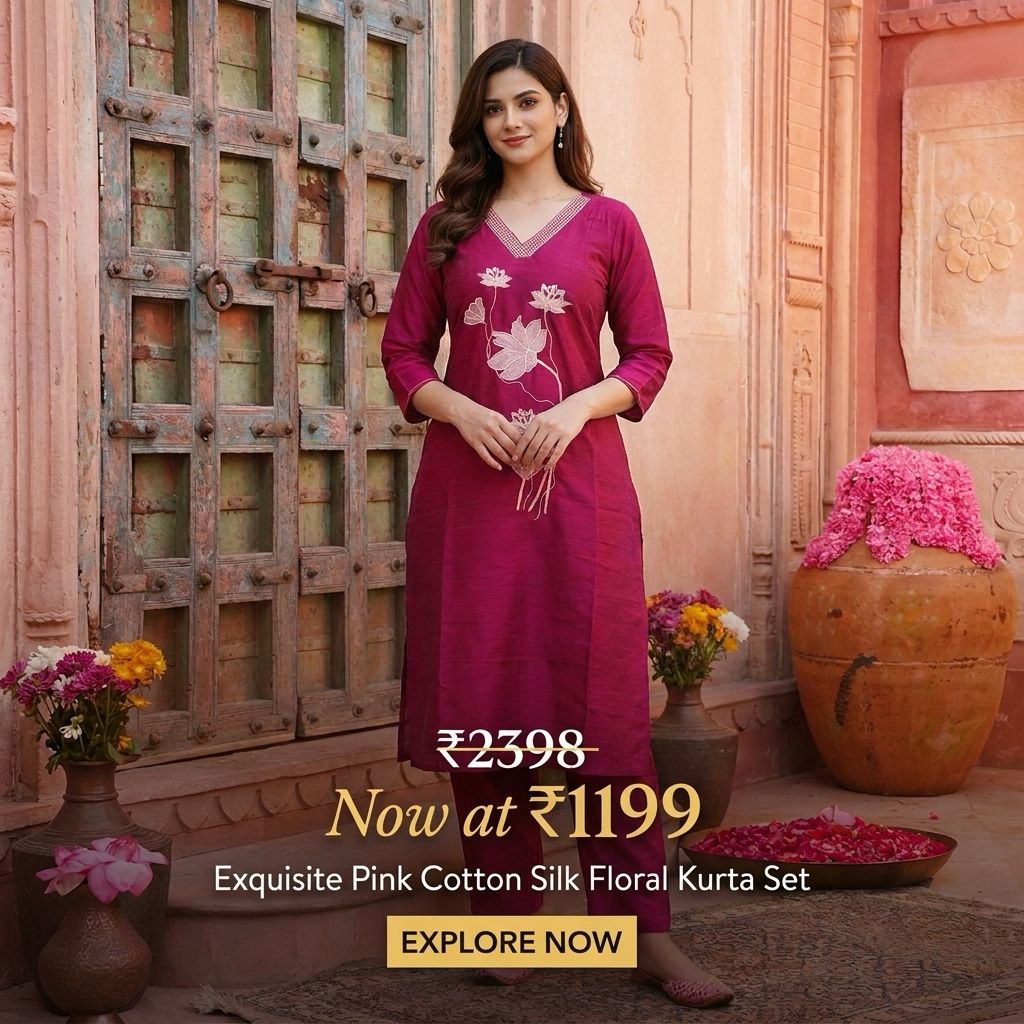 Sakta.com Facebook ad: Elegant Co-ord Set in Linen Cotton