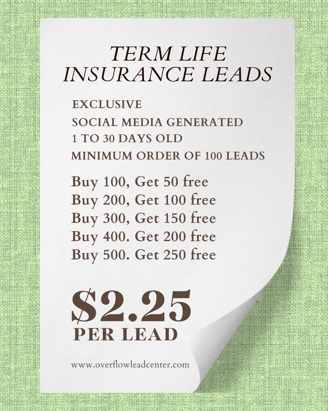 Overflow Leads Facebook ad