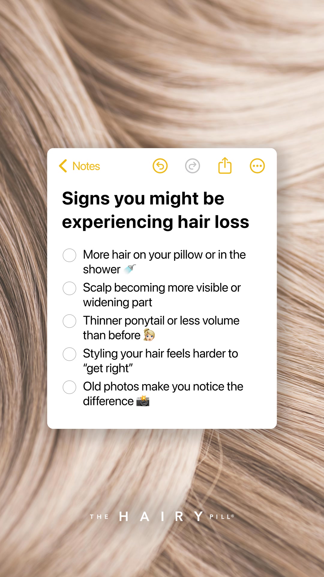 The Hairy Pill Facebook ad: Signs you might be experiencing hair loss