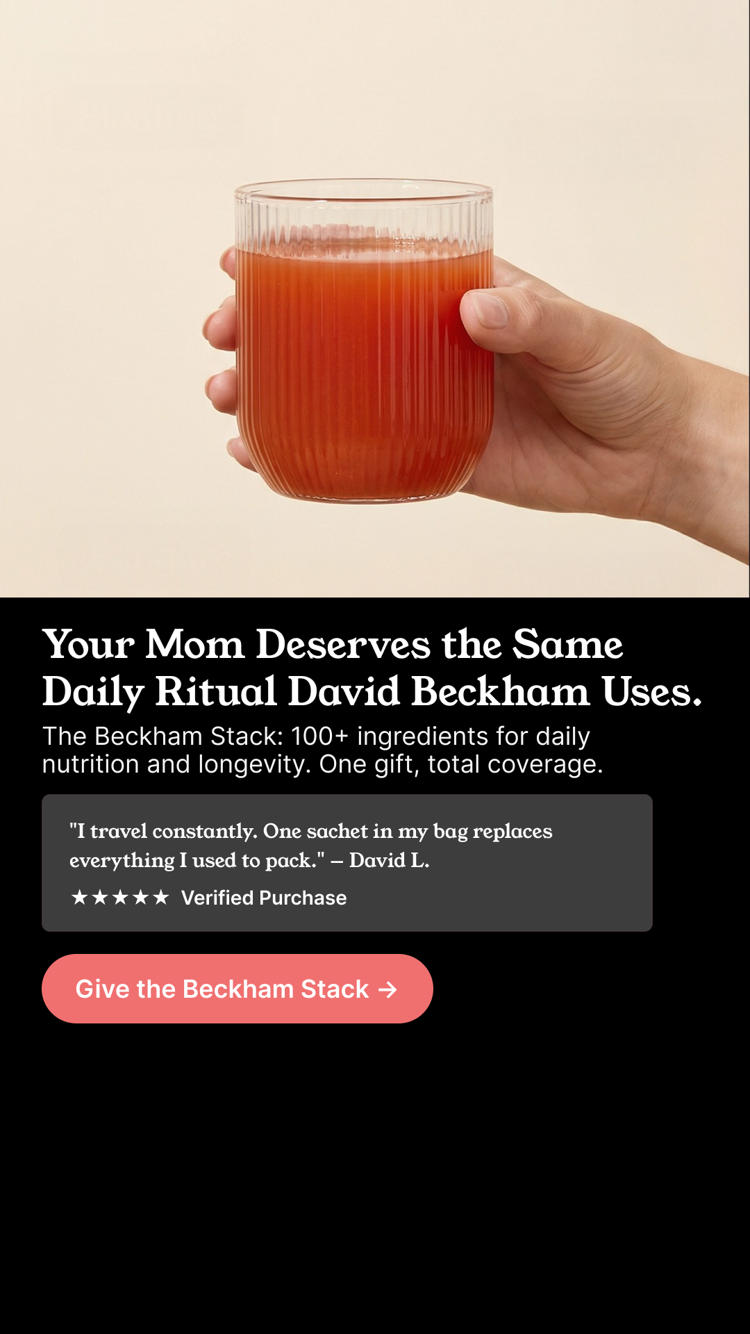 IM8 Facebook ad: Give the Stack David Beckham Built.