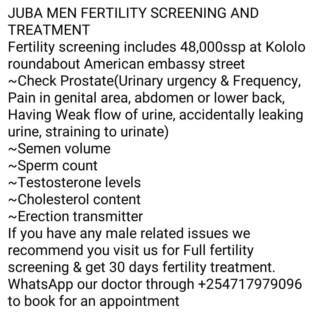 Urologist, Gynecological centre & Fertility Experts Juba South Sudan Facebook ad
