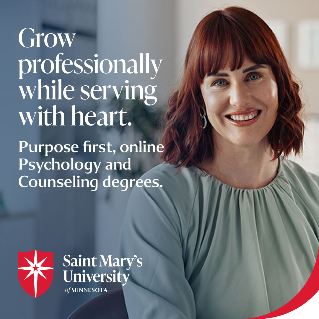 Saint Mary's University of Minnesota Facebook ad: M.A. in Counseling & Psychology