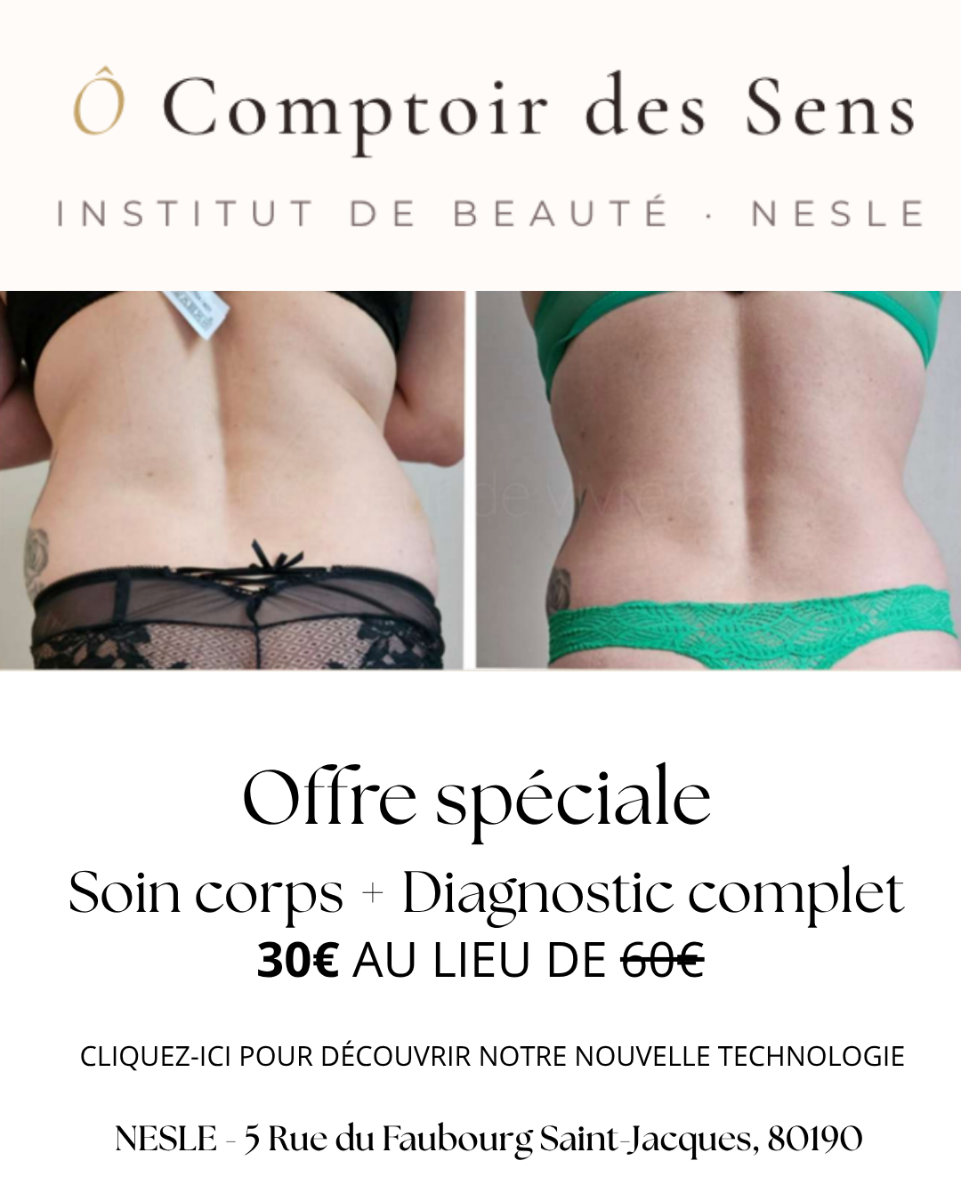 Aux doigts de fée - Nesle Facebook ad: Soin corps + diagnostic complet. Technologie DX Light…