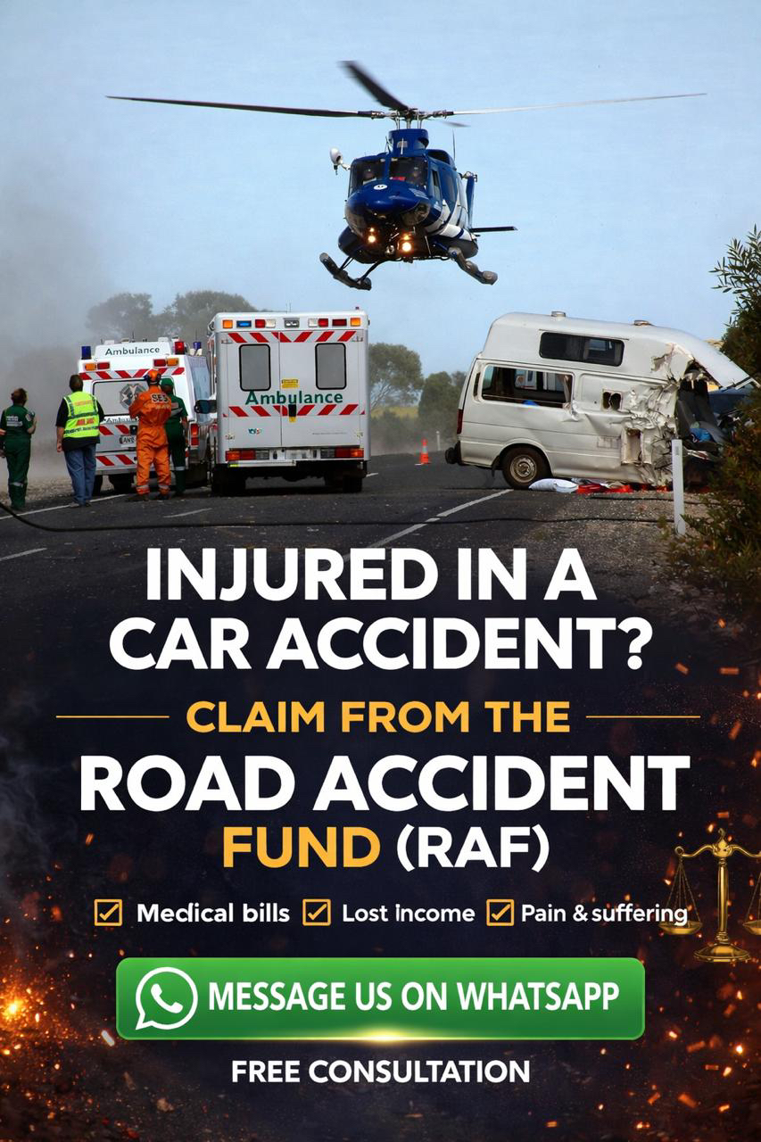 Kruger & Pottinger Attorneys Road Accident Fund Claims Facebook ad: Injured in a car accident?