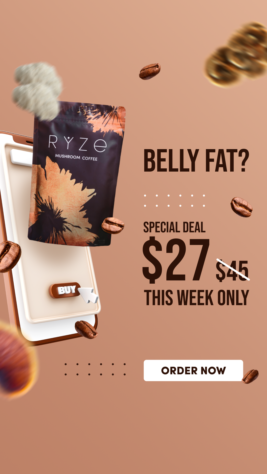 RYZE Superfoods Facebook ad