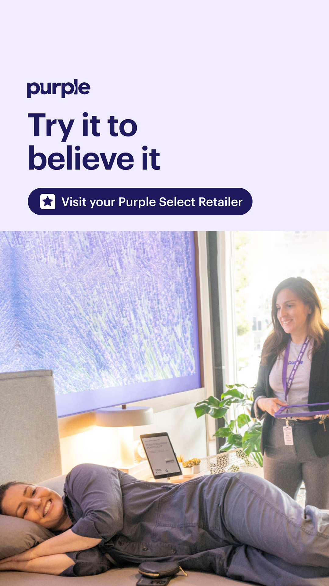 Purple Facebook ad