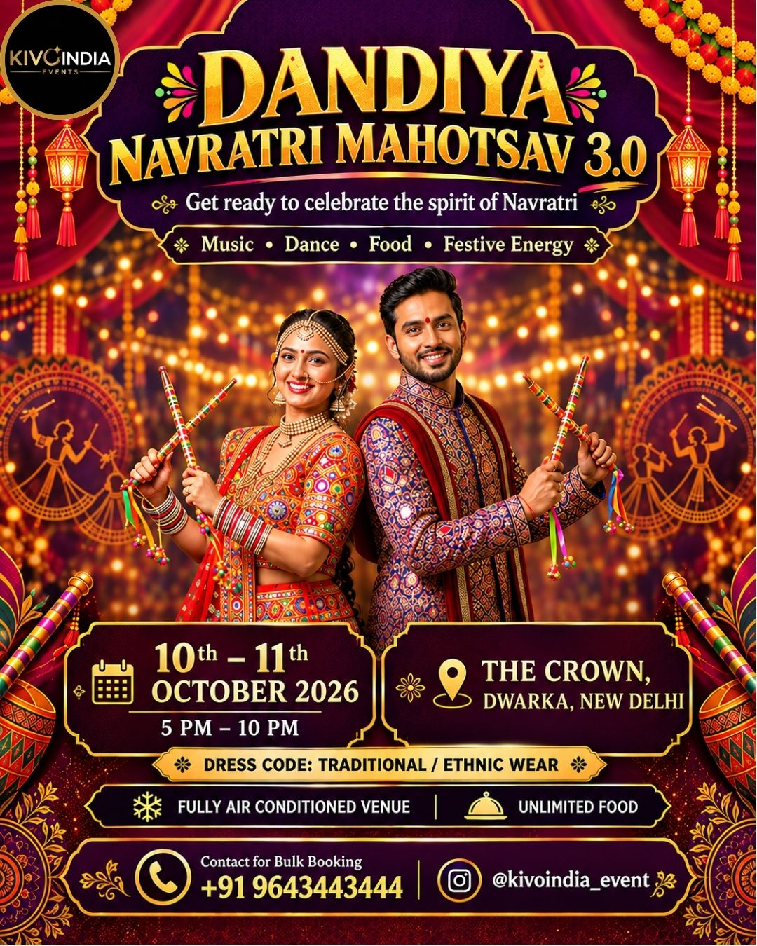 EventZuzu Facebook ad: Dandiya Navratri Mahotsav 3.O