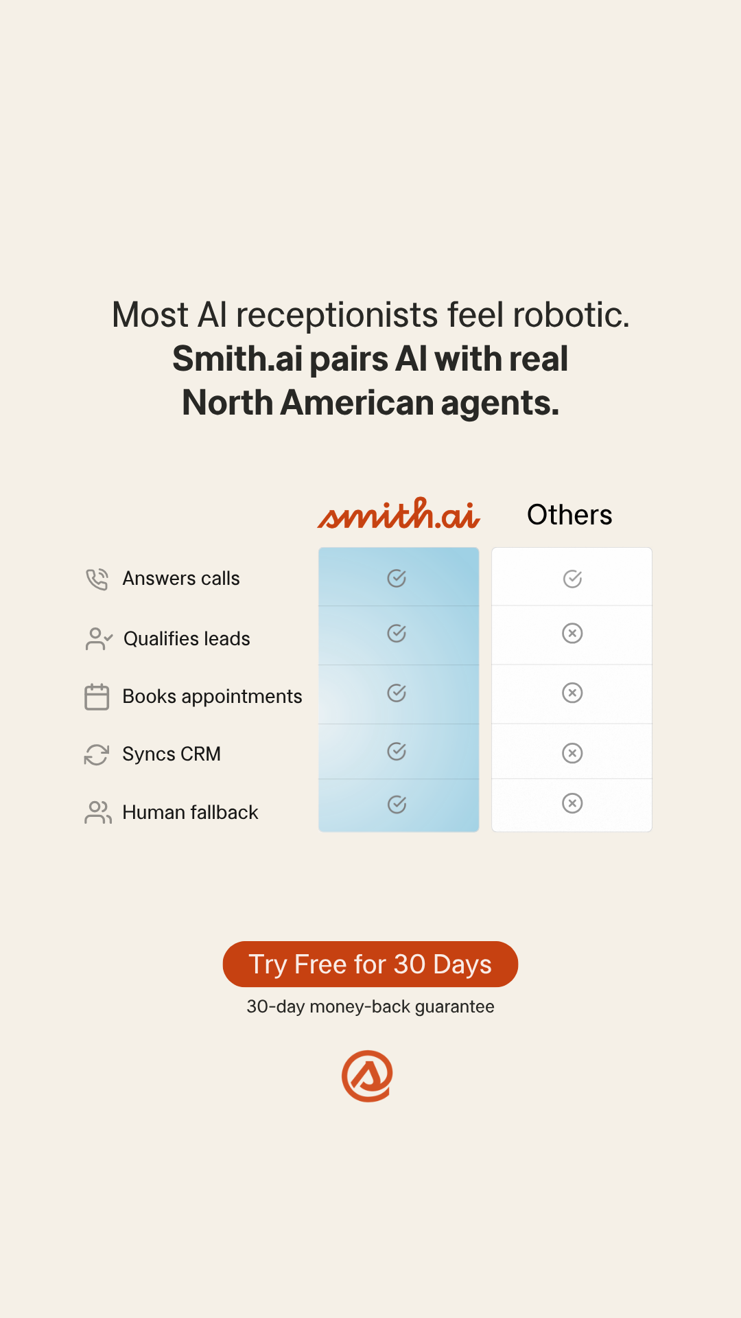 Smith.ai Receptionists Facebook ad