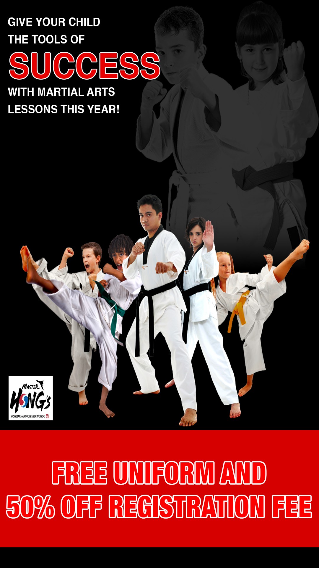 Master Hong's World Champion Taekwondo The woodlands, TX Facebook ad from Feb 11, 2026