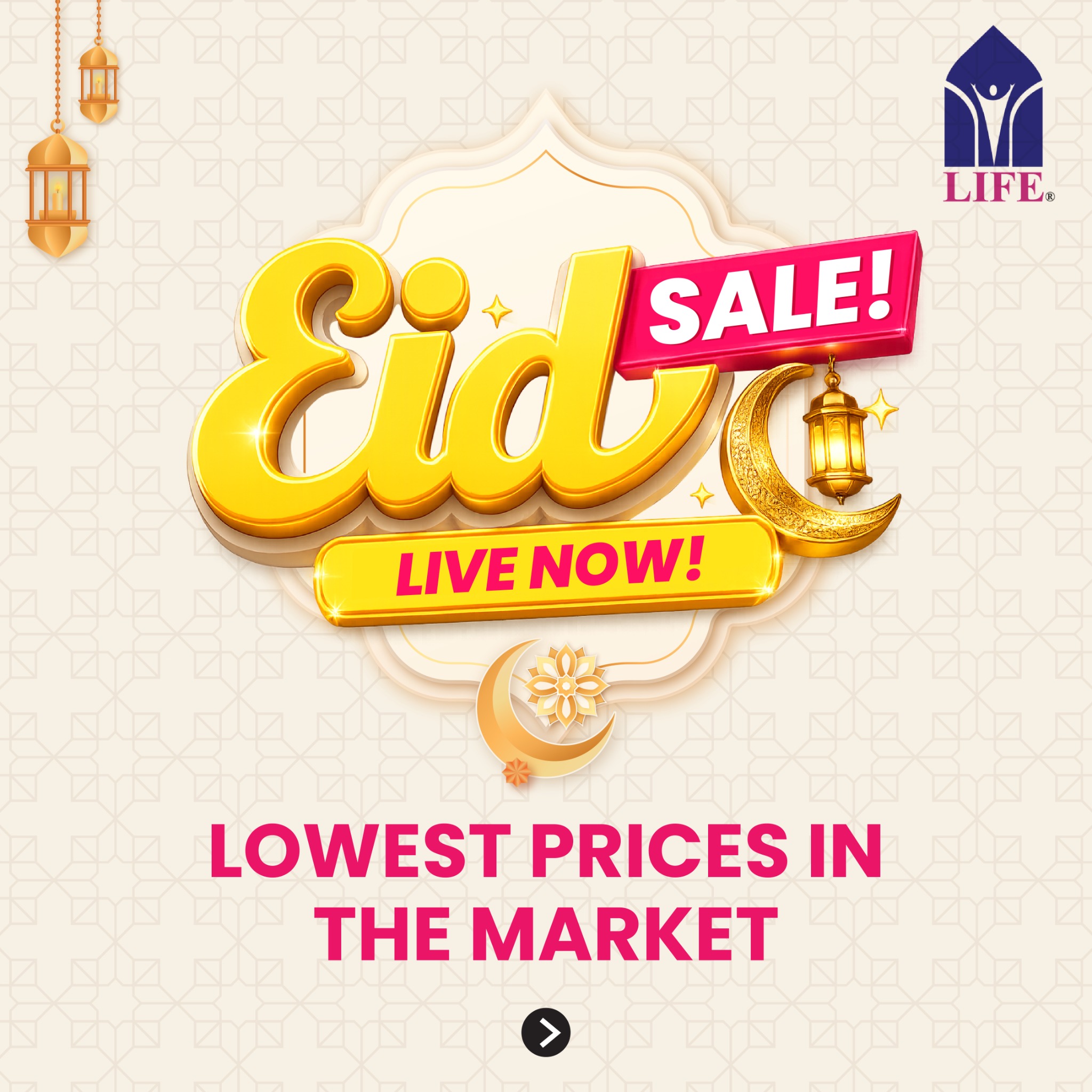 LIFE Pharmacy Facebook ad: Eid Sale - LOWEST PRICES IN THE MARKET