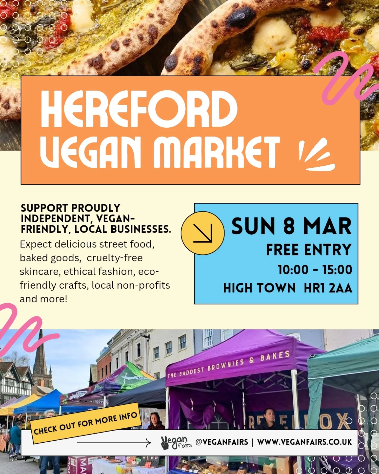 Vegan Fairs Facebook ad: NEXT EVENT HEREFORD, WE'RE COMING BACK!