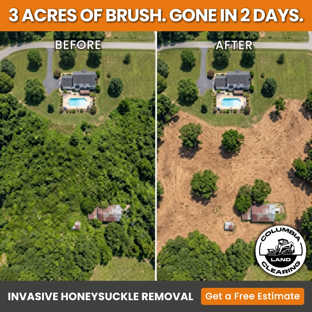 Columbia Land Clearing Facebook ad: 3 Acres Cleared in 2 Days