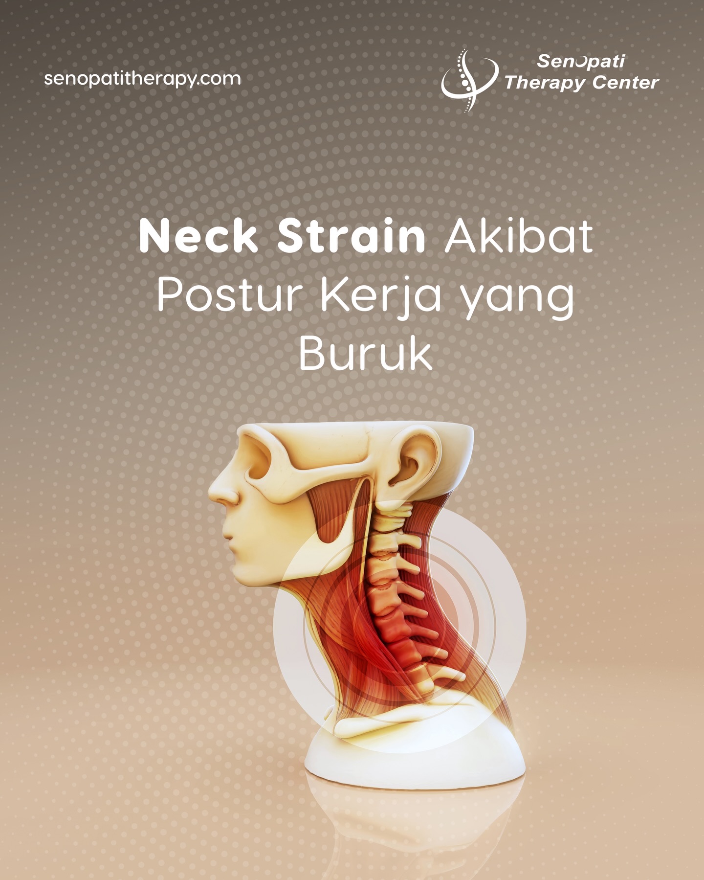 senopatitherapycenter Facebook ad: Pernah merasa leher seperti ketarik setelah kerja seharian?
