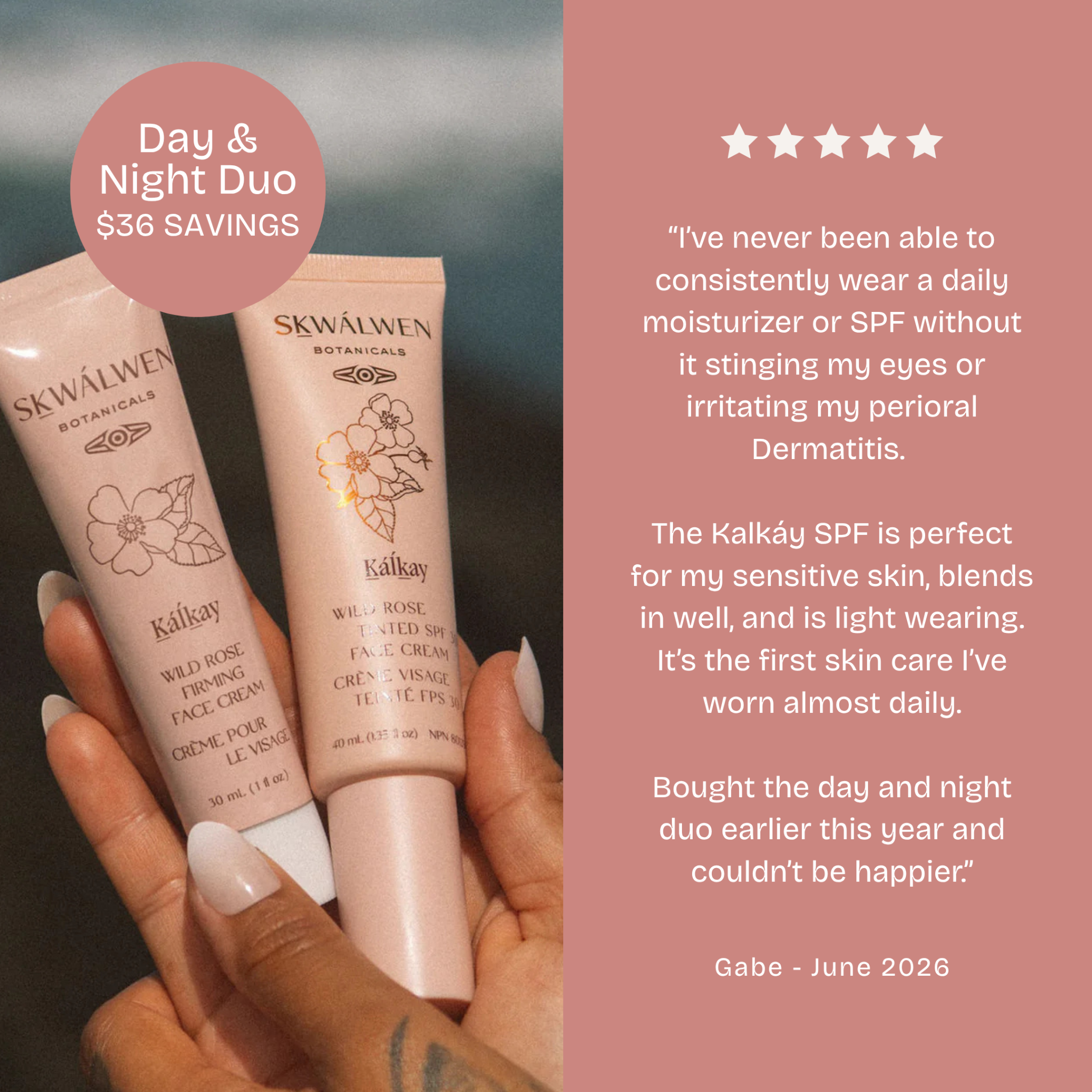 Sḵwálwen Botanicals Facebook ad: Two Face Creams