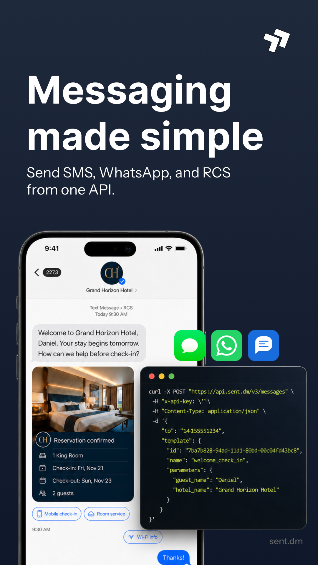 Sent.dm Facebook ad: Reach Every User