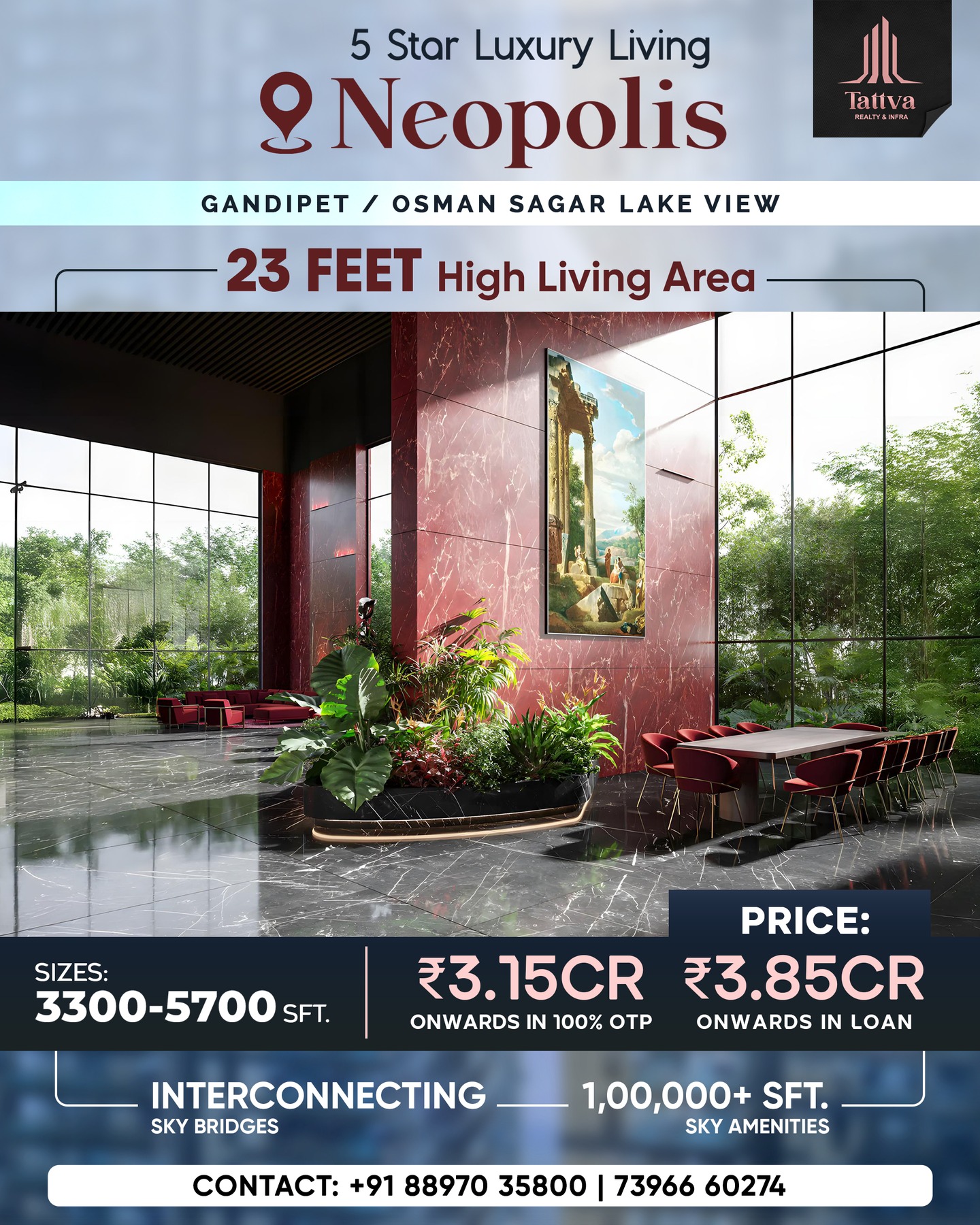 Tattva Hi Life International Facebook ad: 5 Star Luxury Living Coming at Neopolis, Kokapet