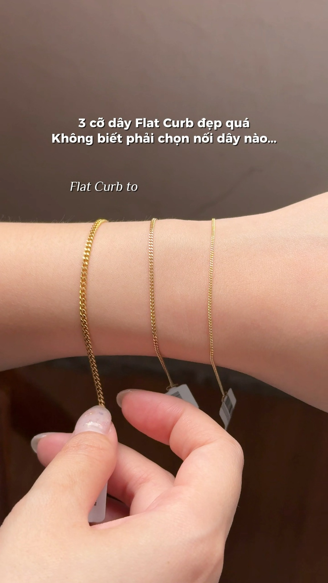 Dot Dot Gem Facebook ad: 3 Size dây Flat Curb, size nào cũng…