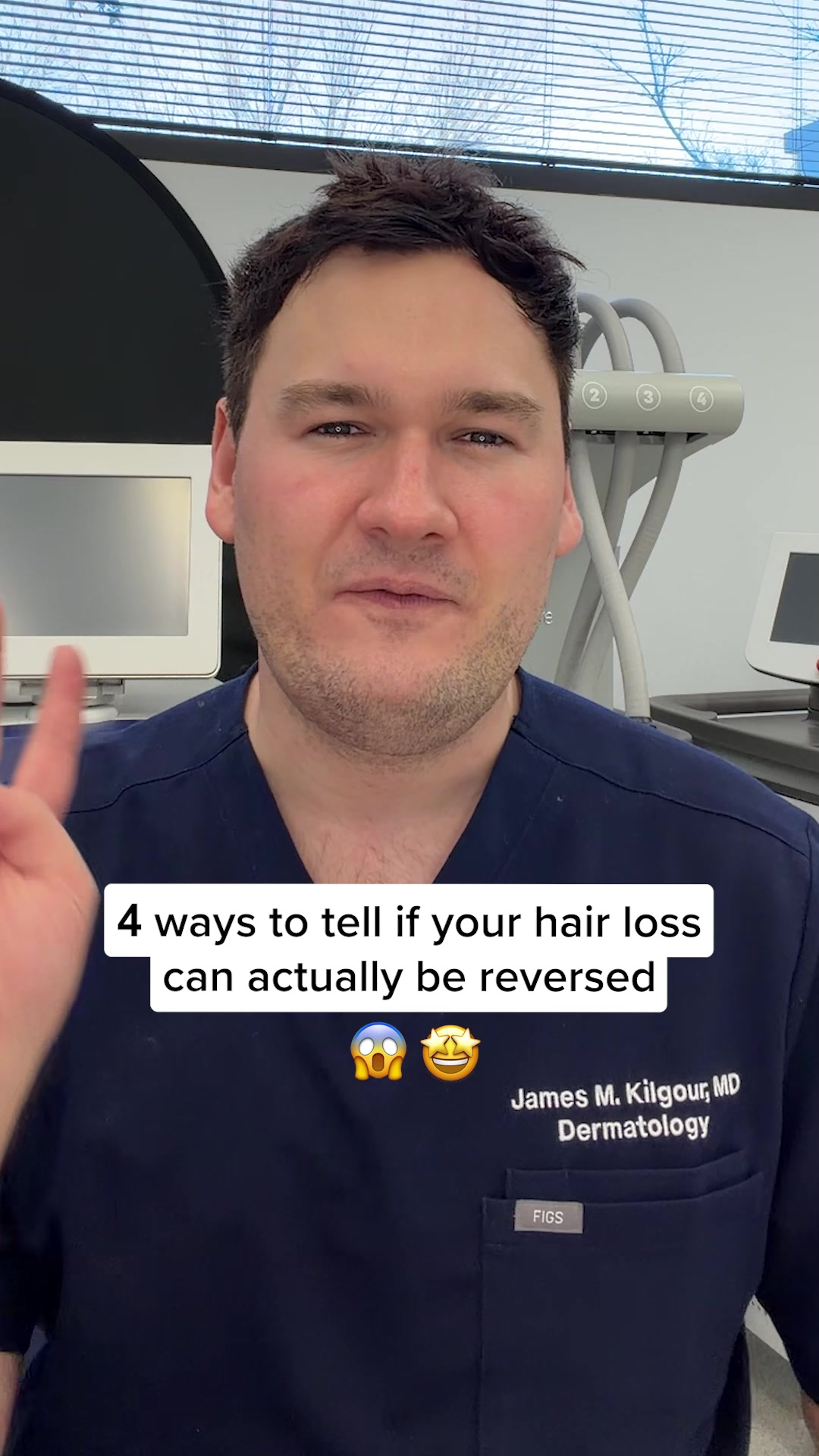 James Kilgour, MD Facebook ad: Scalp trick to to stop menopausal hair loss fast