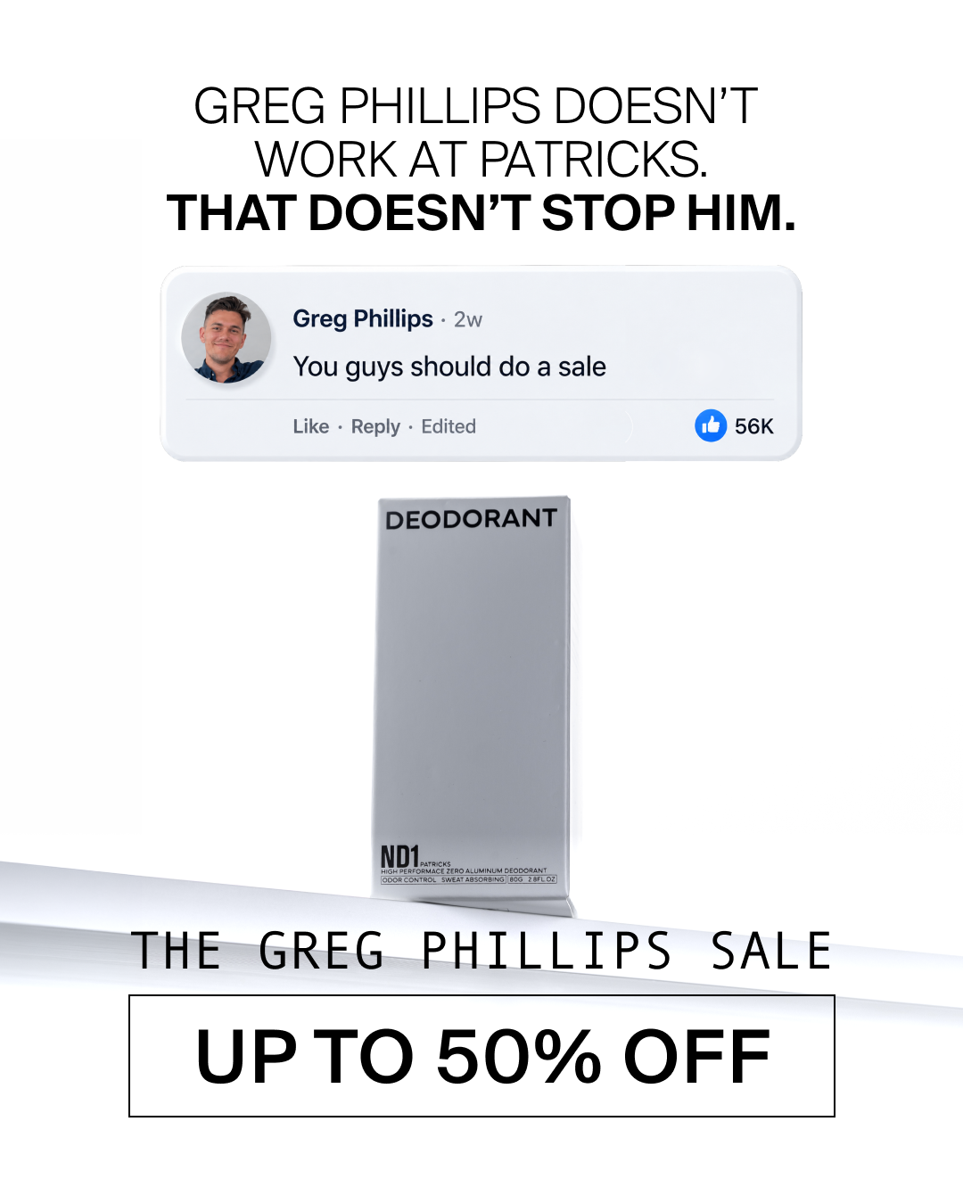 PATRICKS Facebook ad