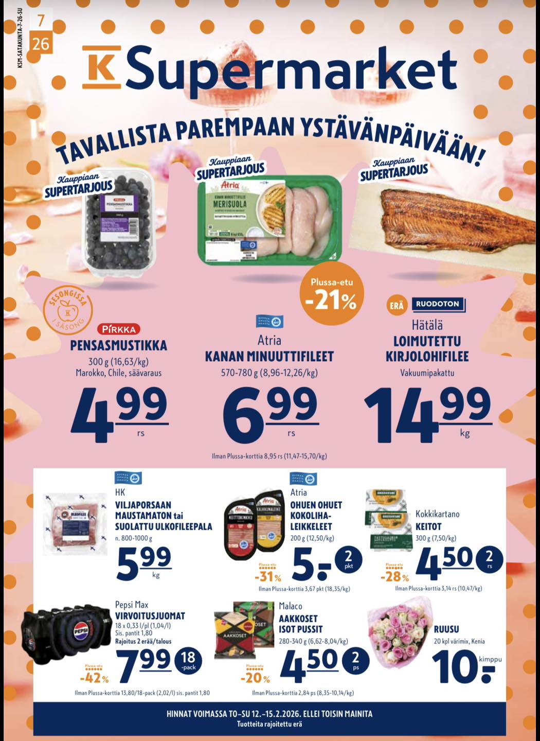K-Supermarket Karjaranta Facebook ad: Parhaat herkut K-Supermarket
