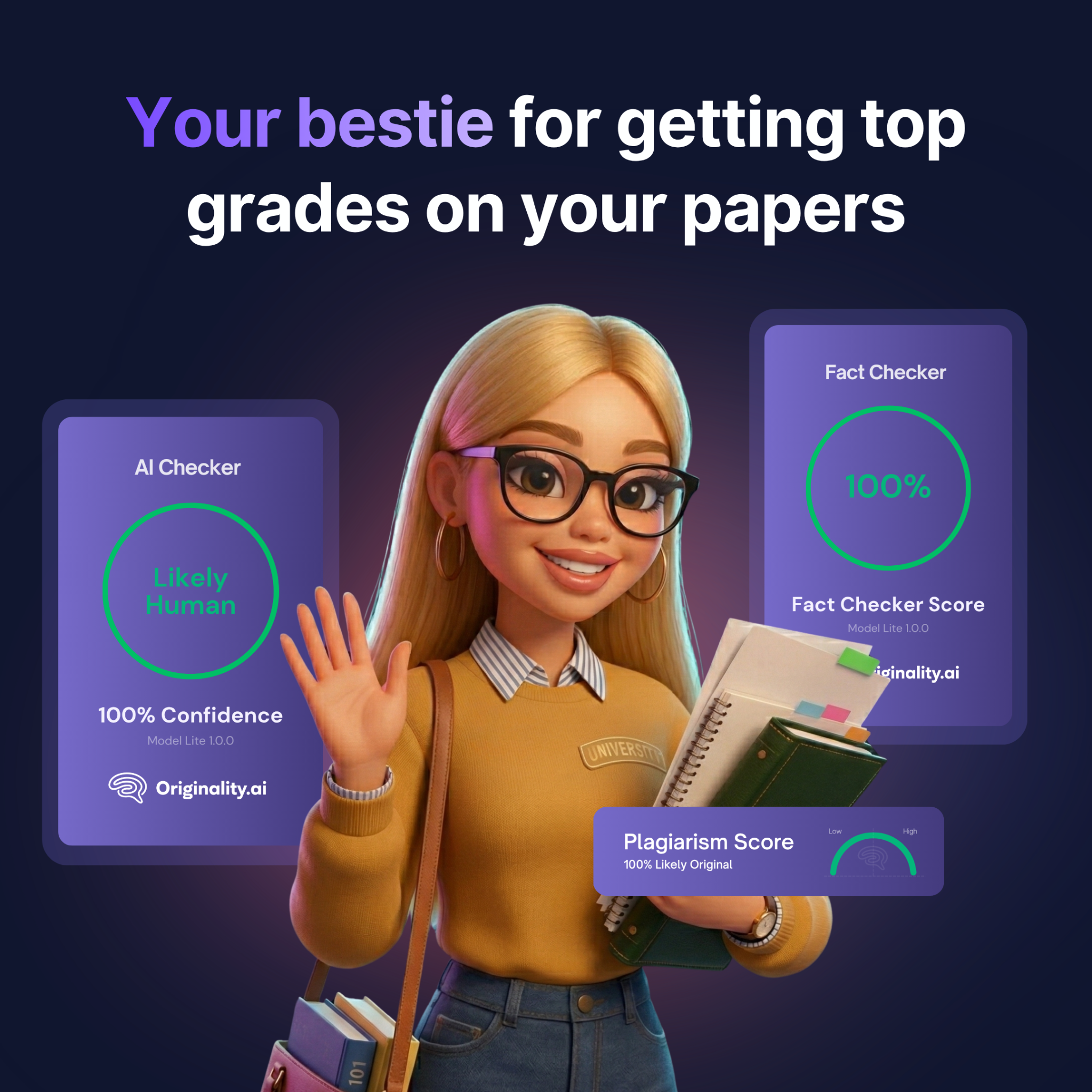 Originality.AI - AI Detection and Plagiarism Checking Facebook ad