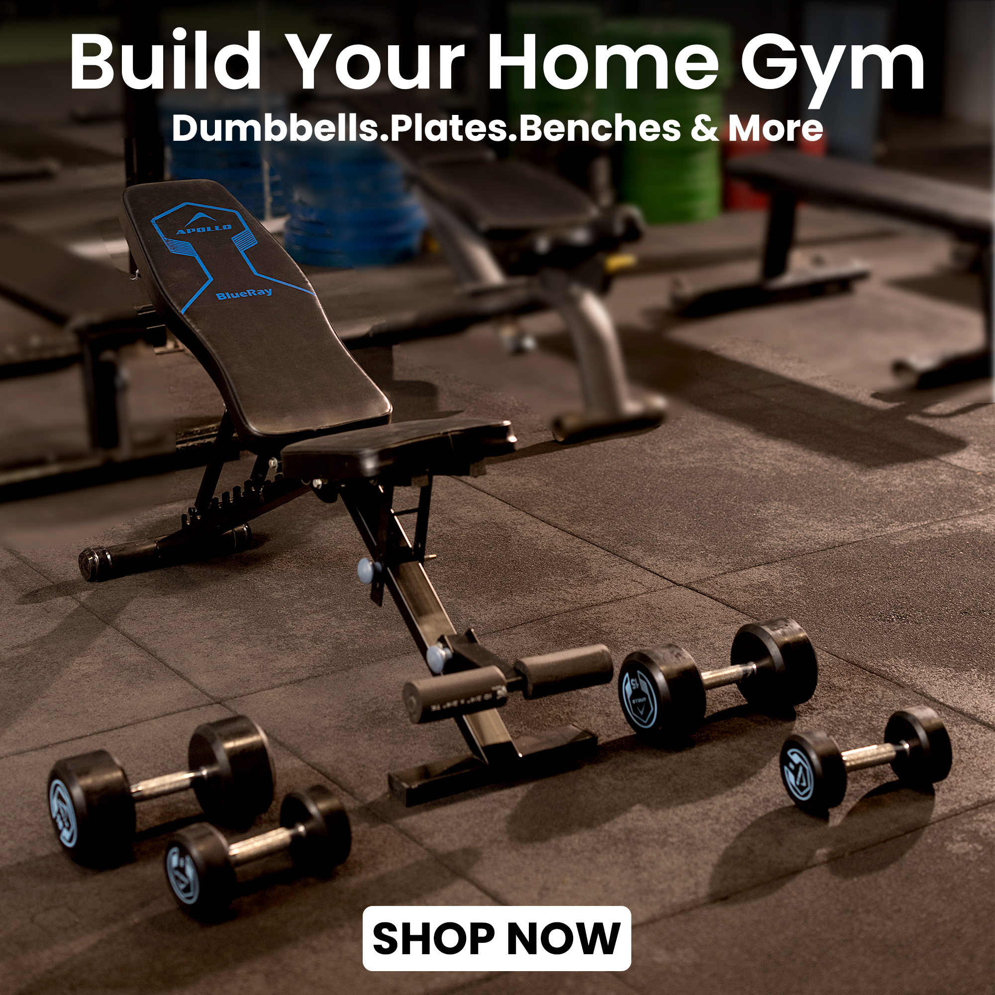 Apollo Sports Facebook ad: Turn your space into a complete home gym…