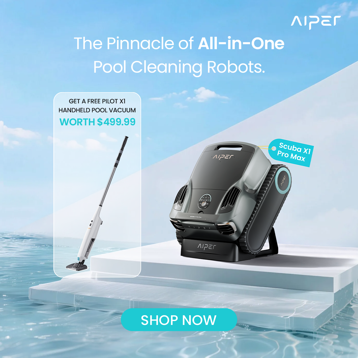 Aiper Facebook ad: The World's Best Cordless Robotic Pool Cleaner | Aiper
