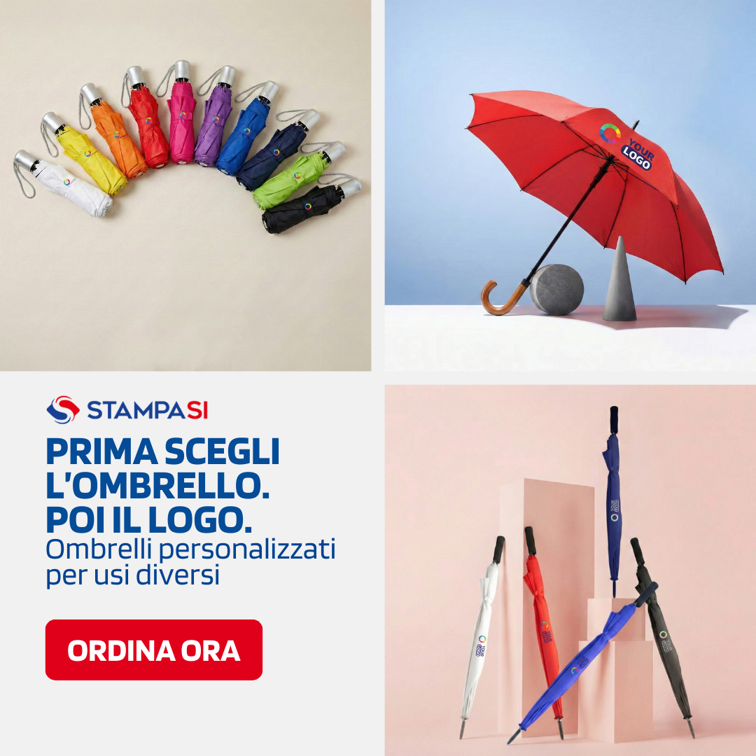 STAMPASI Facebook ad: Prima scegli l’ombrello. Poi il logo.
