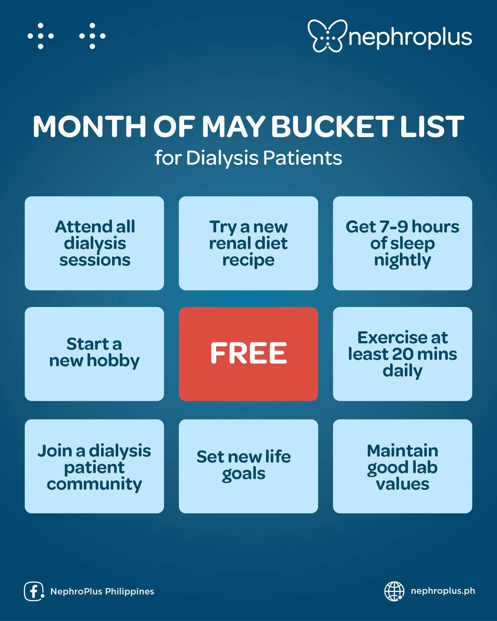 NephroPlus Philippines Facebook ad: Make May a month of mindful, motivated living!