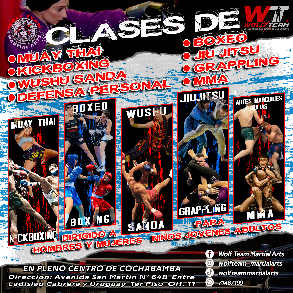 Wolf Team Martial Arts Facebook ad: ยฟ๐ค๐จ๐๐๐ฅ๐๐ฆ ๐๐ฃ๐ฅ๐๐ก๐๐๐ฅ ๐๐ฅ๐ง๐๐ฆโฆ