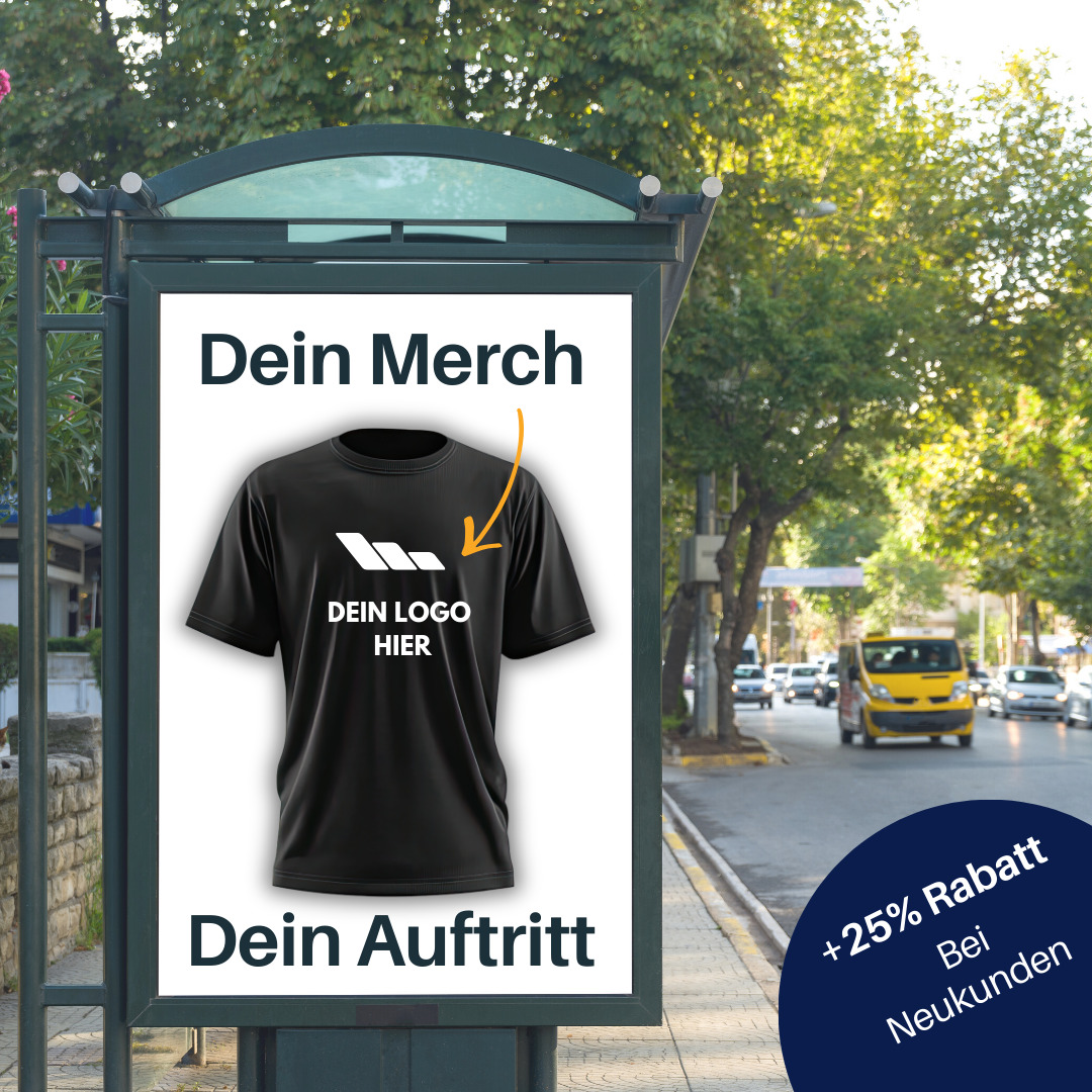 lukogym Facebook ad: Dein Logo auf Shirts, ab 15 Stück