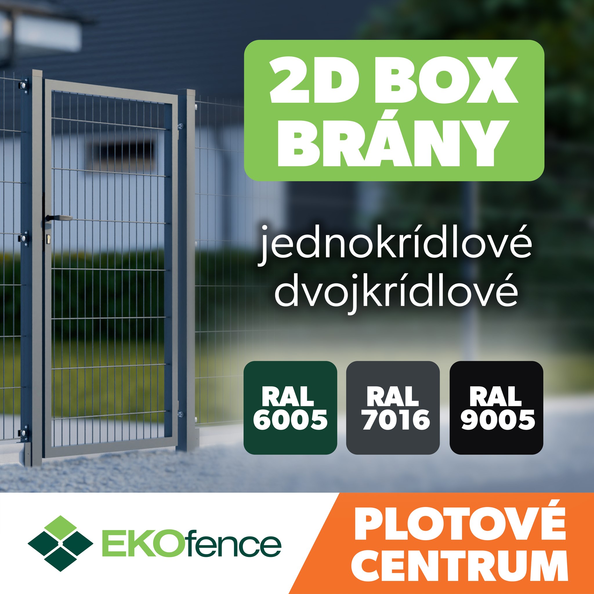 EKOfence Facebook ad: Objavte nové 2D box brány v našej ponuke