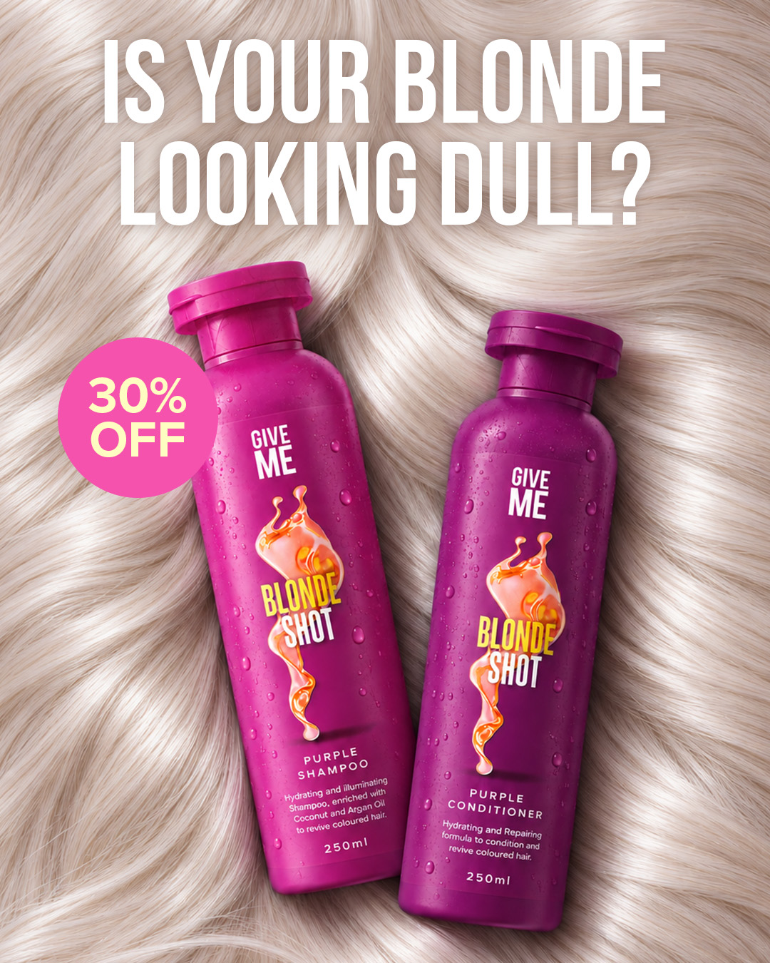 Give Me Cosmetics Facebook ad: 30% Off Haircare Bundles