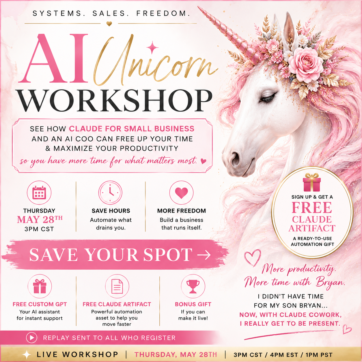 Coach Becky Beach Facebook ad: Make Claude your AI Unicorn!