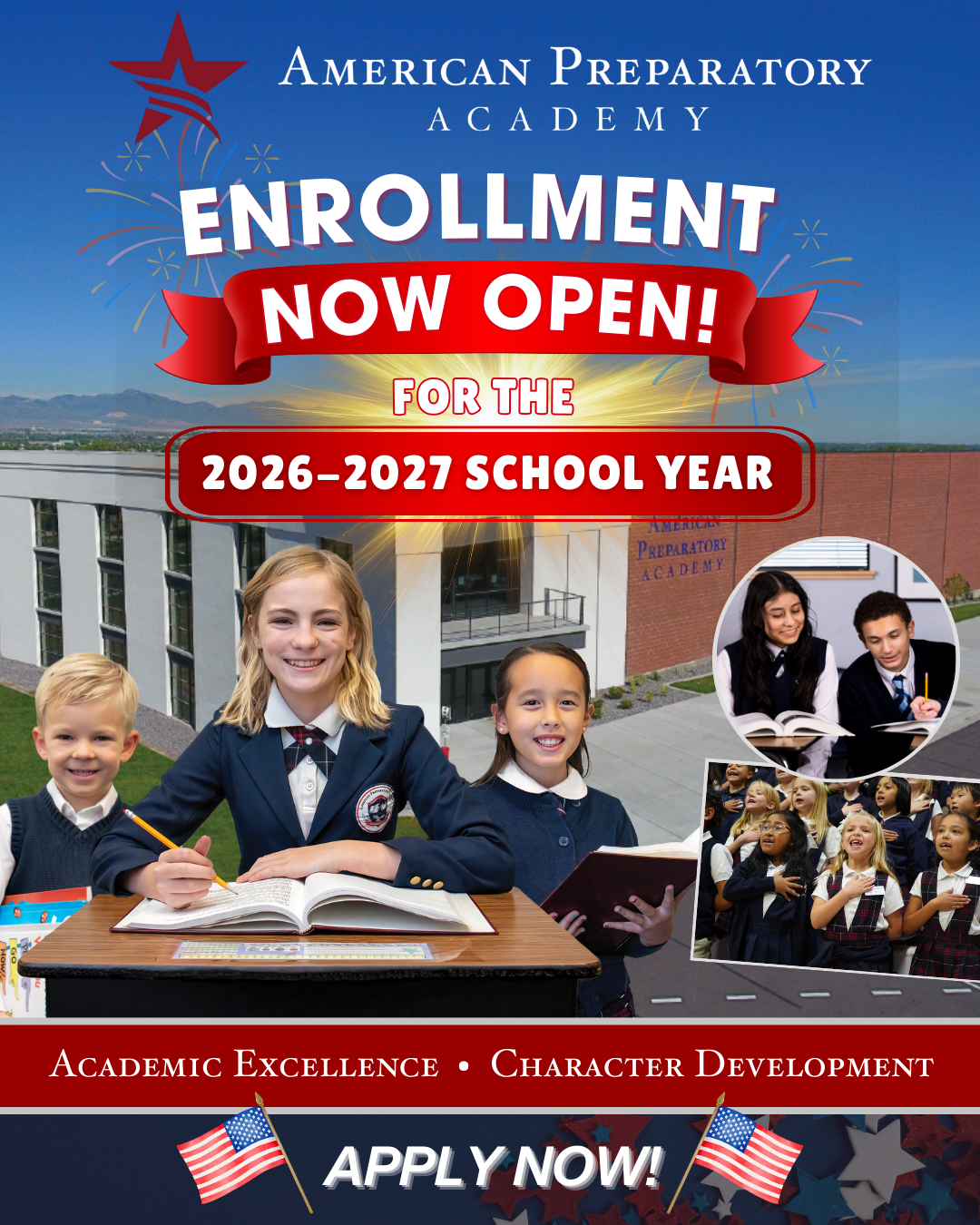 American Preparatory Academy Facebook ad from Feb 10, 2026