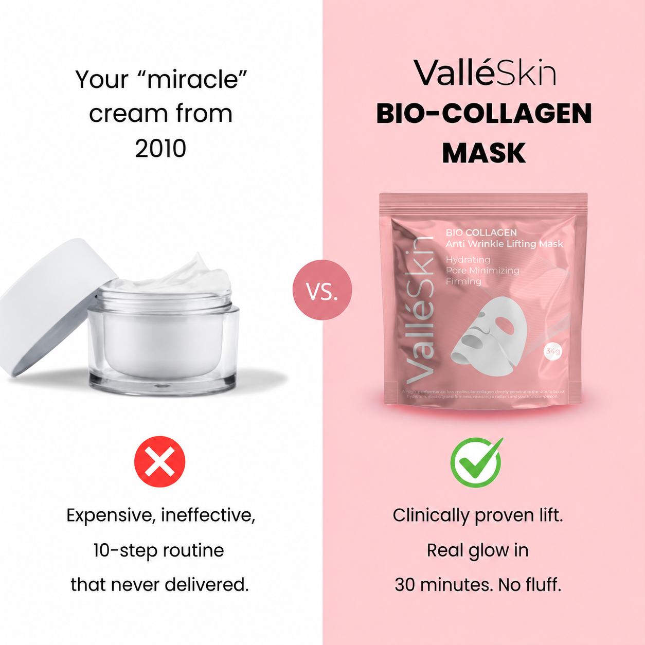 ValléSkin Facebook ad from Aug 8, 2026