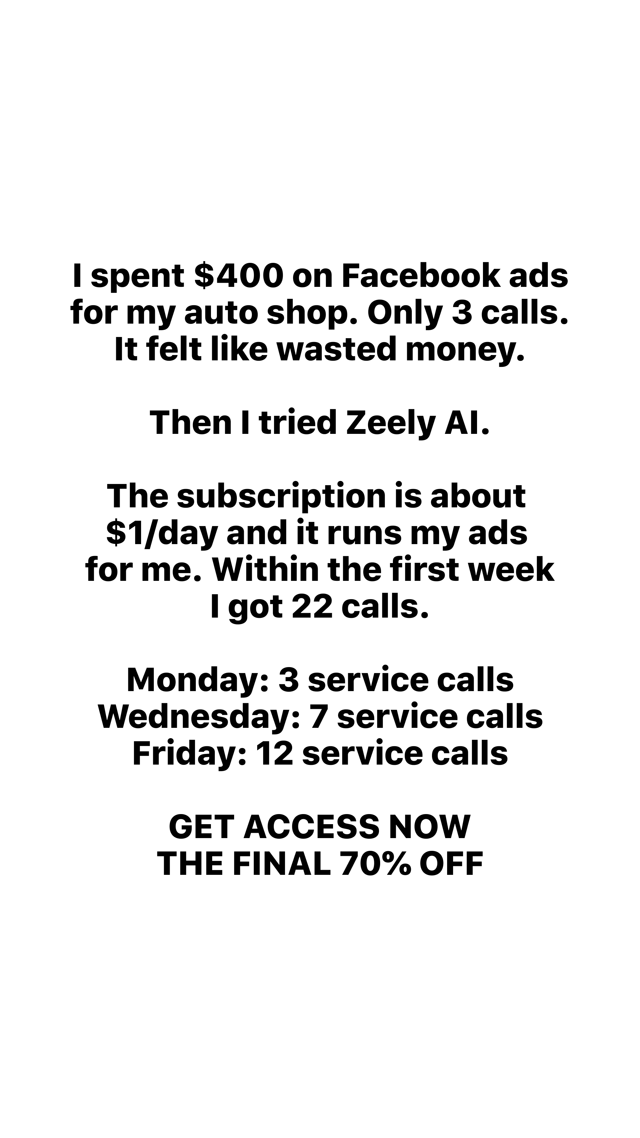 Zeely Facebook ad