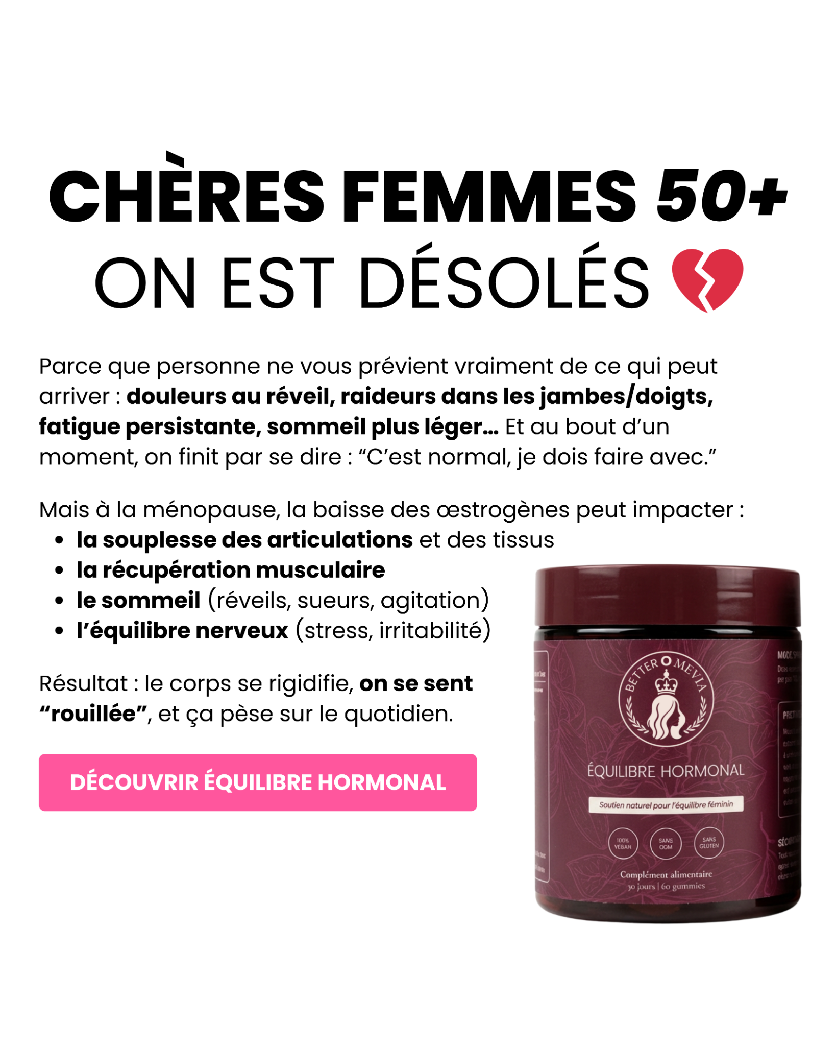 Better Omevia Facebook ad: Et si ce n’était pas l’âge… mais vos hormones?