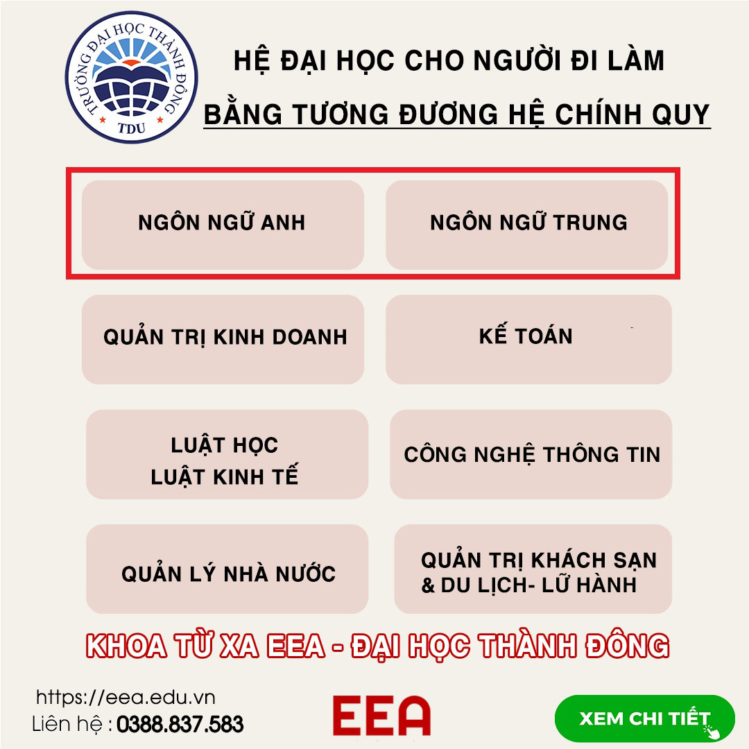 Trung Tâm Đào Tạo Từ Xa Eea - Đại Học Thành Đông Facebook ad