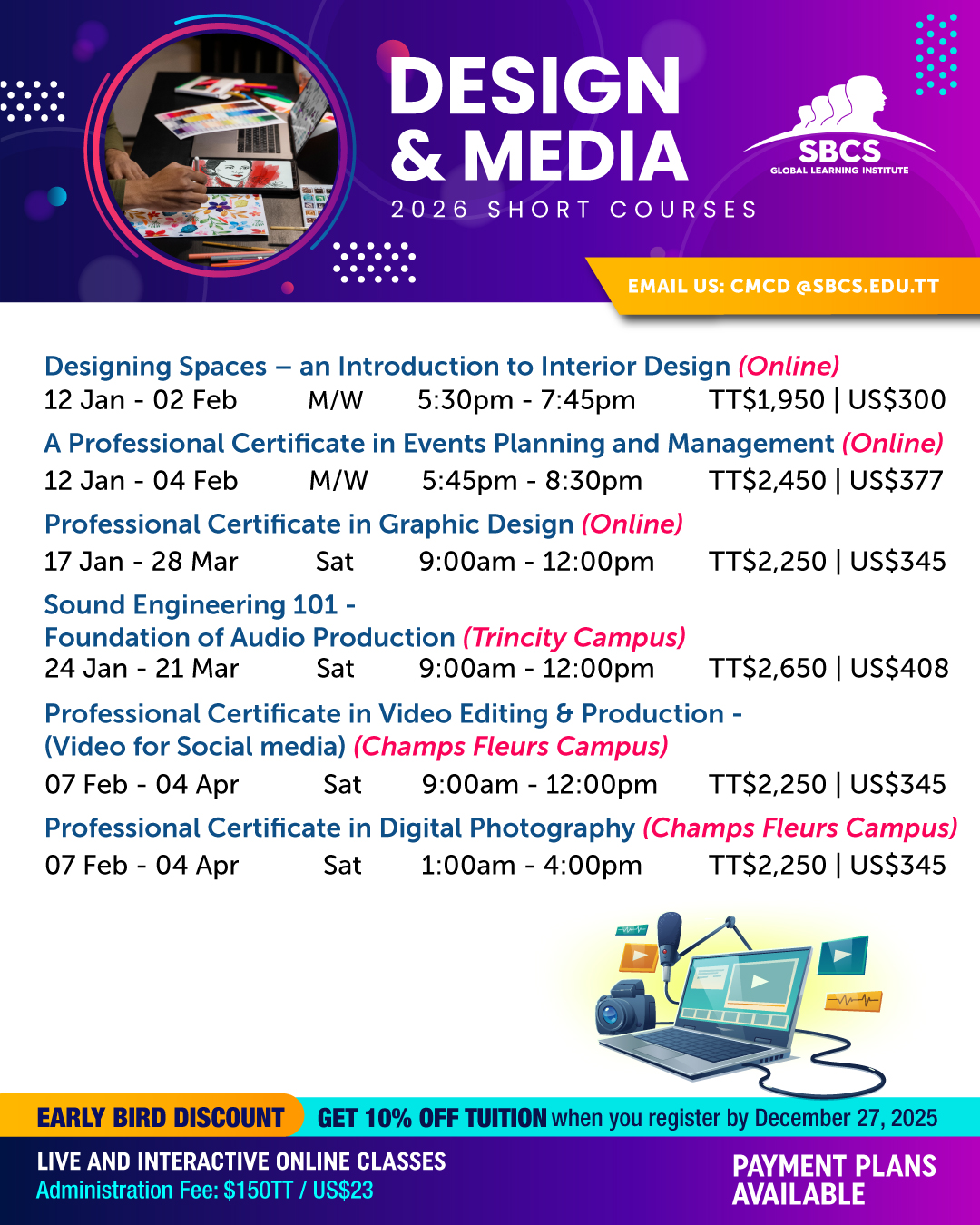 SBCS Global Learning Institute Facebook ad