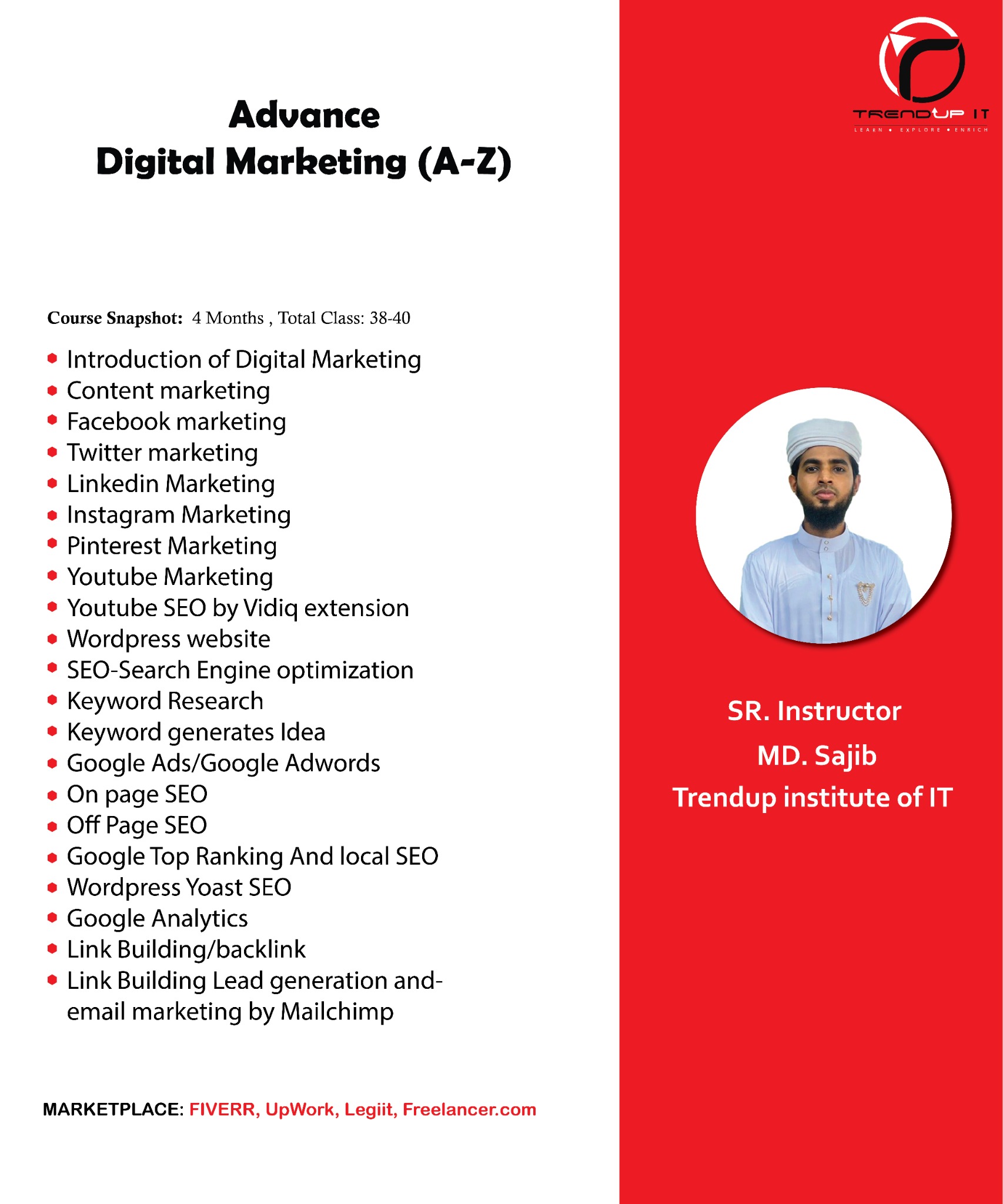 Trendup Institute Of IT Facebook ad