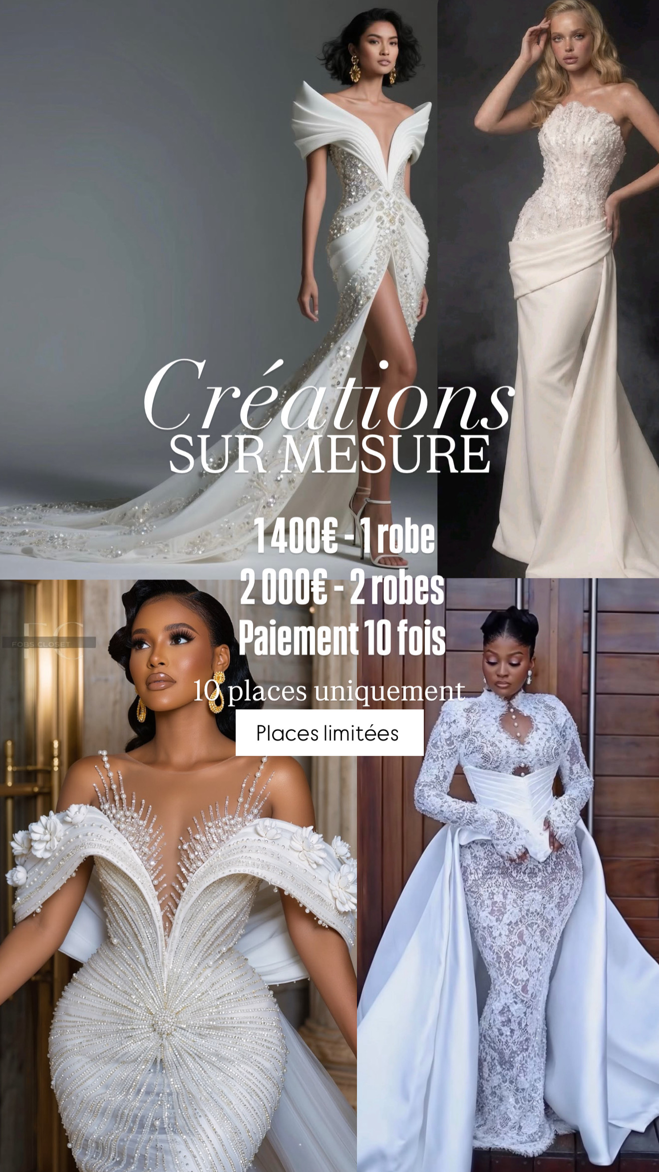 nocesdorees Facebook ad: Robes de mariée sur-mesure à Paris | Noces Dorées