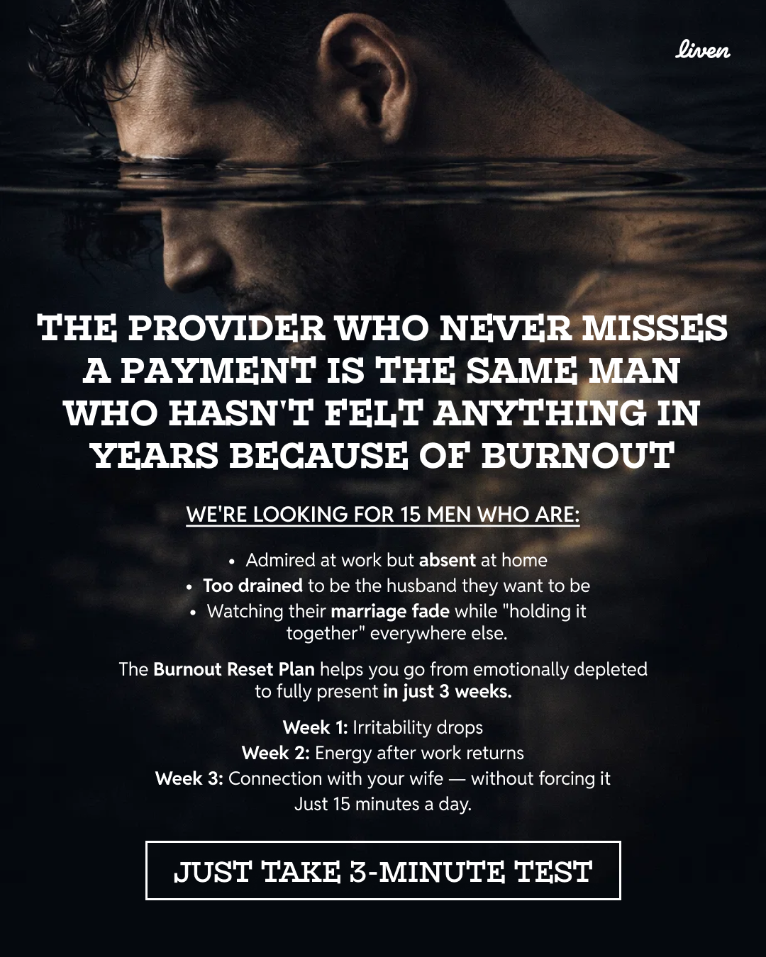 Liven: Communauté d'Éveil de Soi Facebook ad: Easy to Follow Anti-Burnout Plan