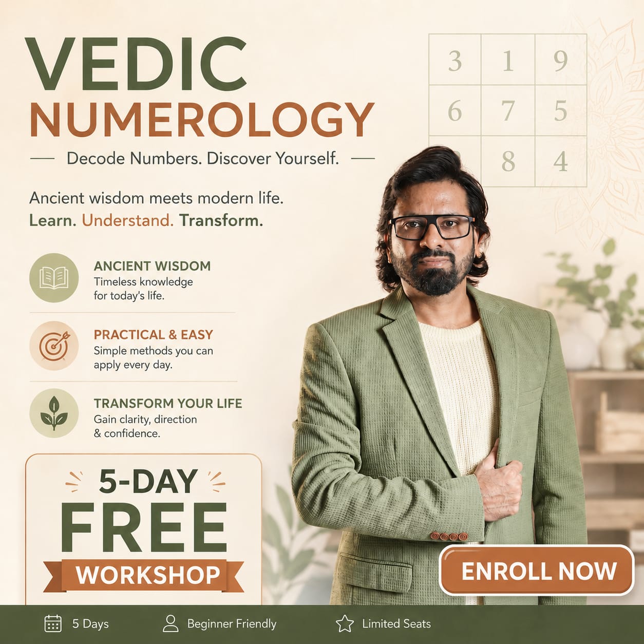 Astronumeroamit Facebook ad: Register Now for FREE VEDIC NUMEROLOGY MASTERCLASS & Start…