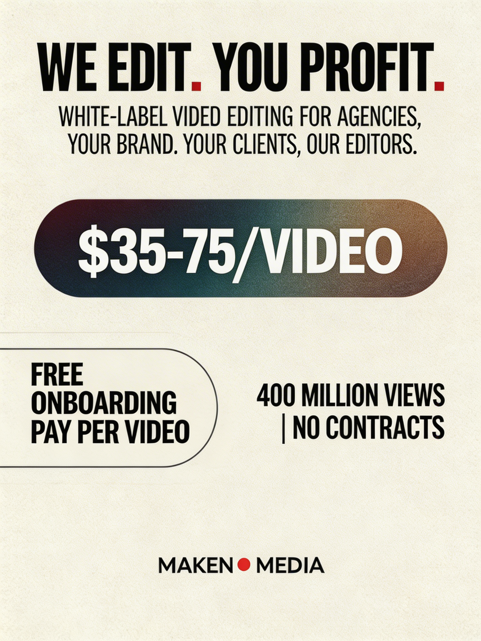 MakenMedia Facebook ad: White Label Video Editing for Agencies