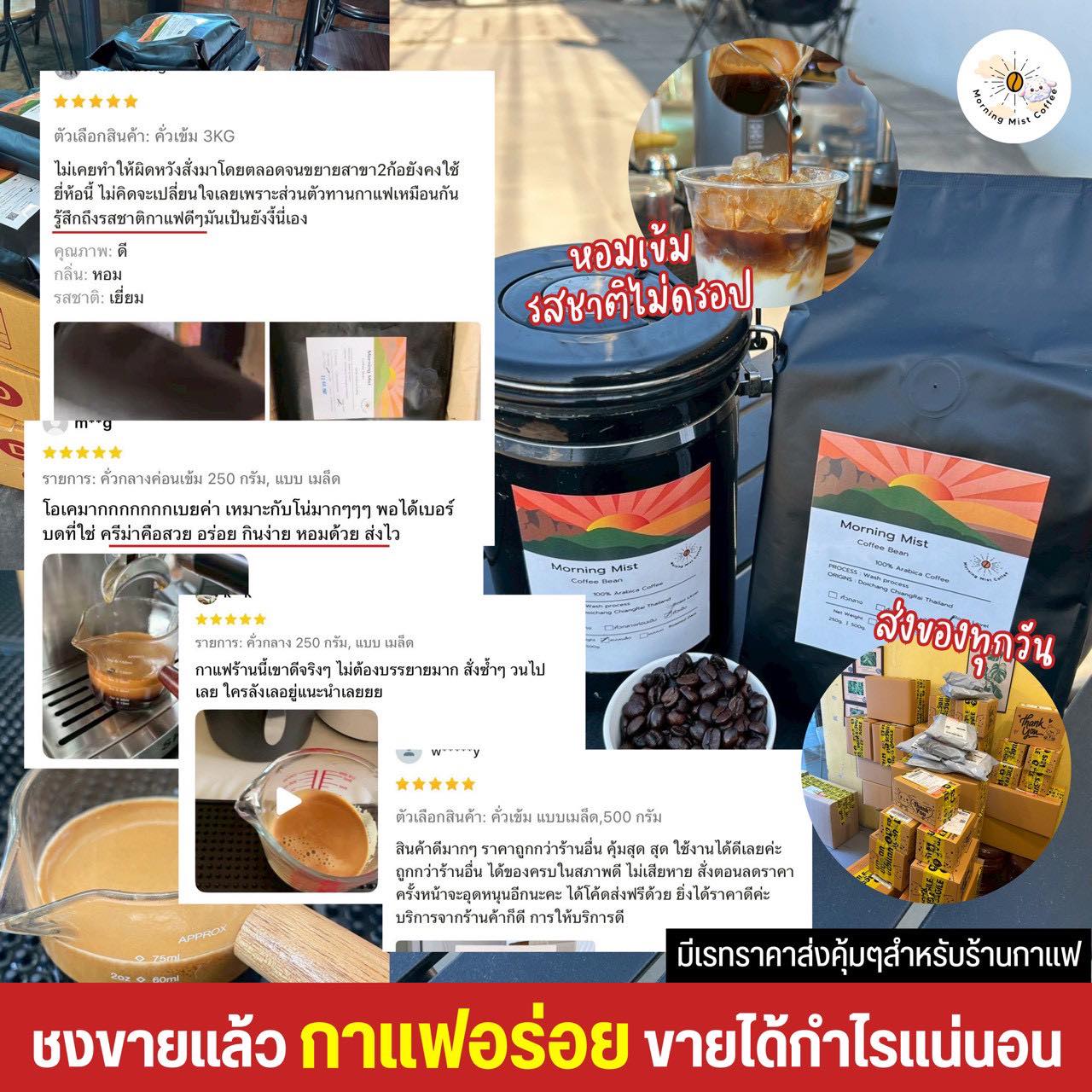เมล็ดกาแฟ ปลีกส่ง อาราบิก้าแท้ 100% Morning Mist Coffee Beans Facebook ad: ชงง่าย อร่อยจริง ลูกค้าติดใจ
