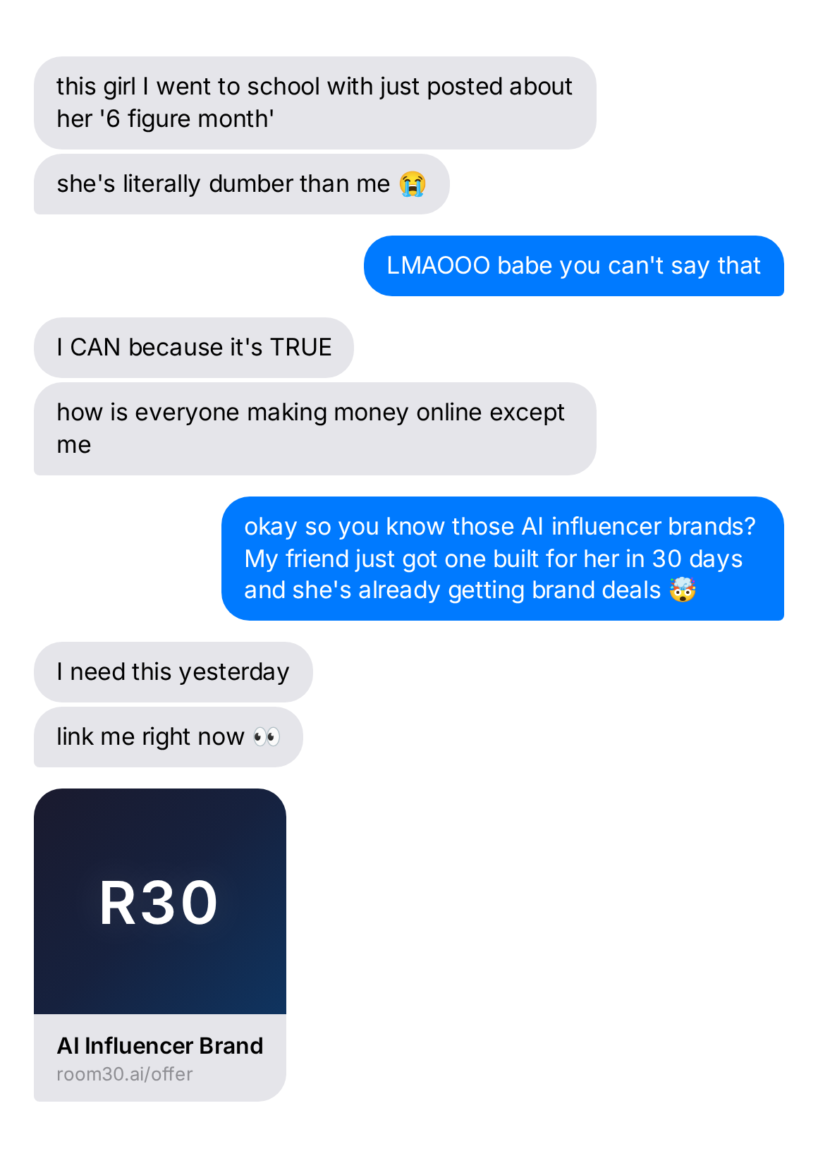 Your Influencer AI Facebook ad: Done For You. Not Another Course.
