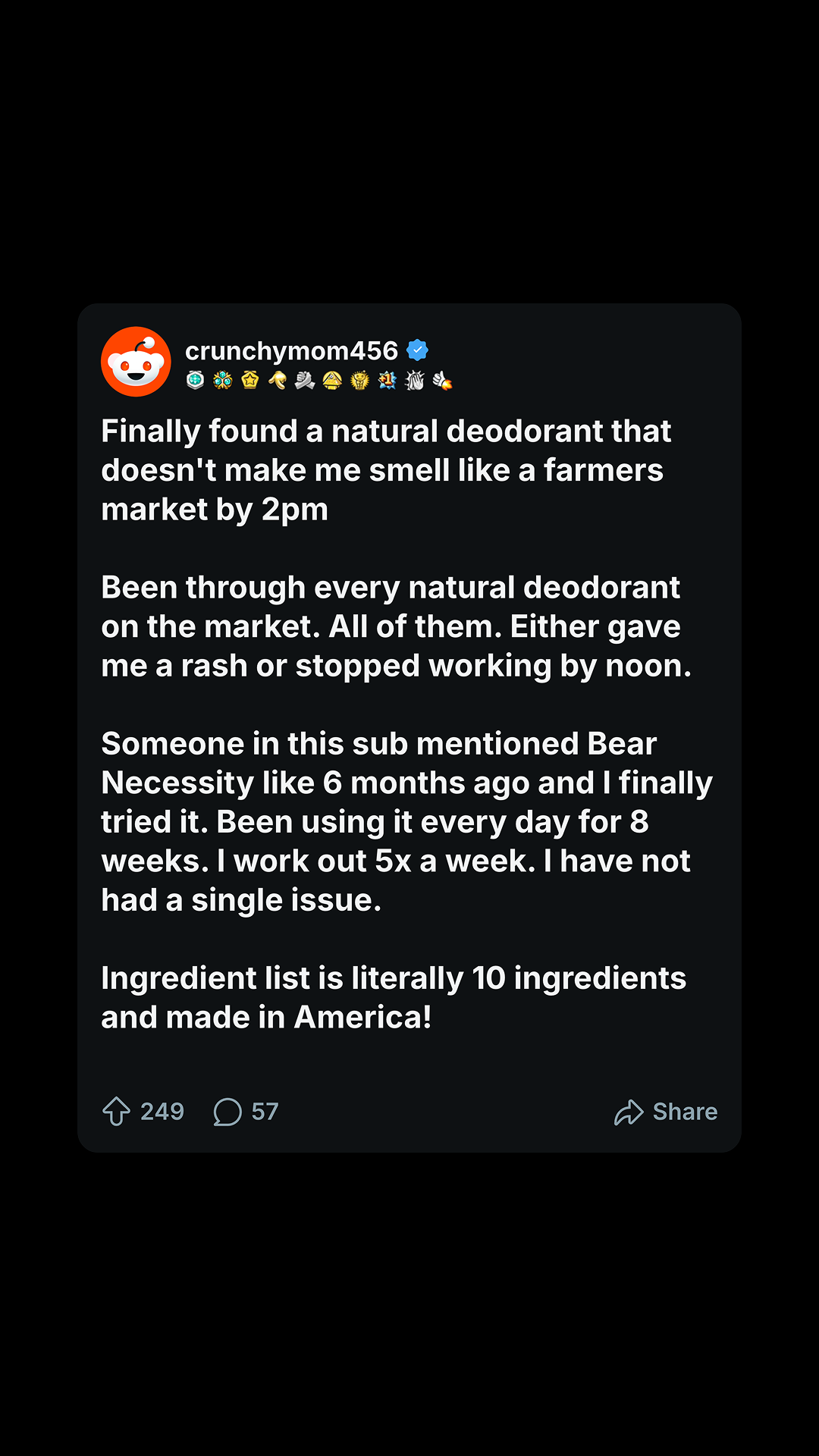 Papabear Naturals Facebook ad