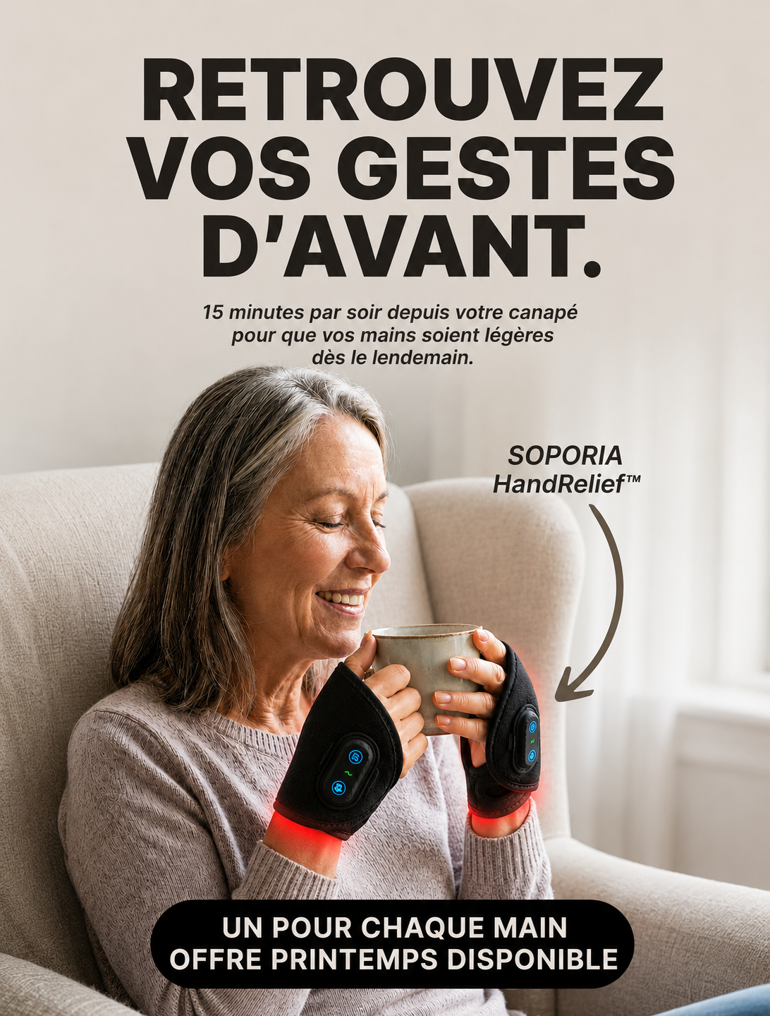 Soporia Facebook ad: Vos mains méritent mieux